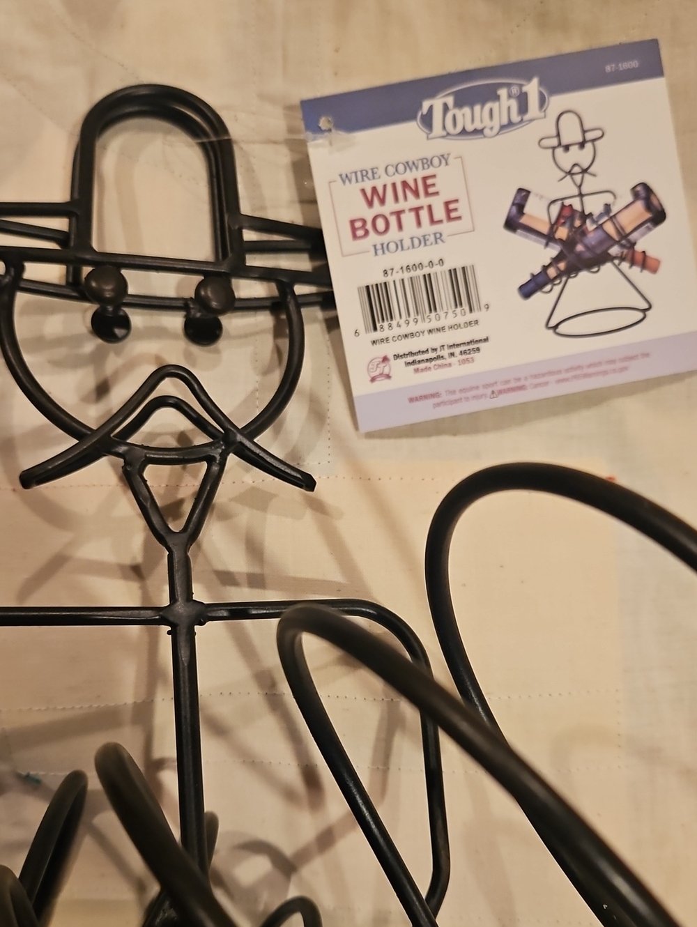 Black Wire Cowboy Wine Bottle Holder